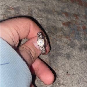 Elegant Silver Ring with Clear Stone